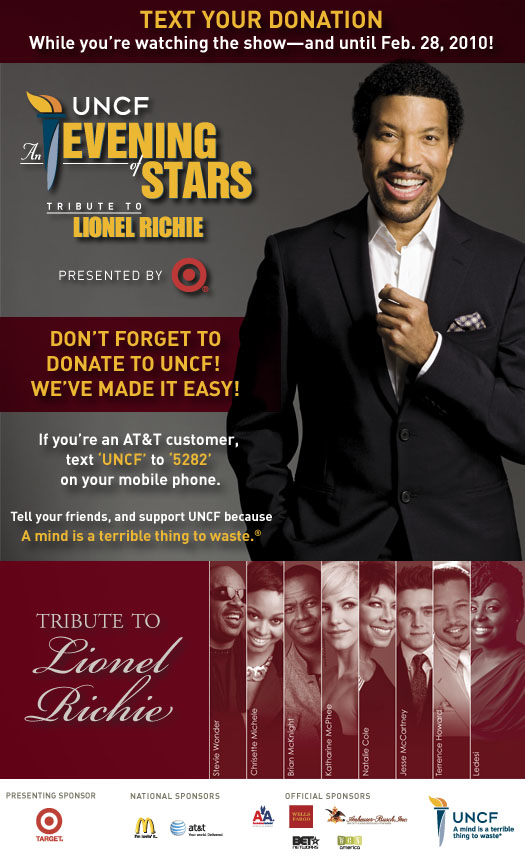UNCF's An Evening of Stars Text Donations