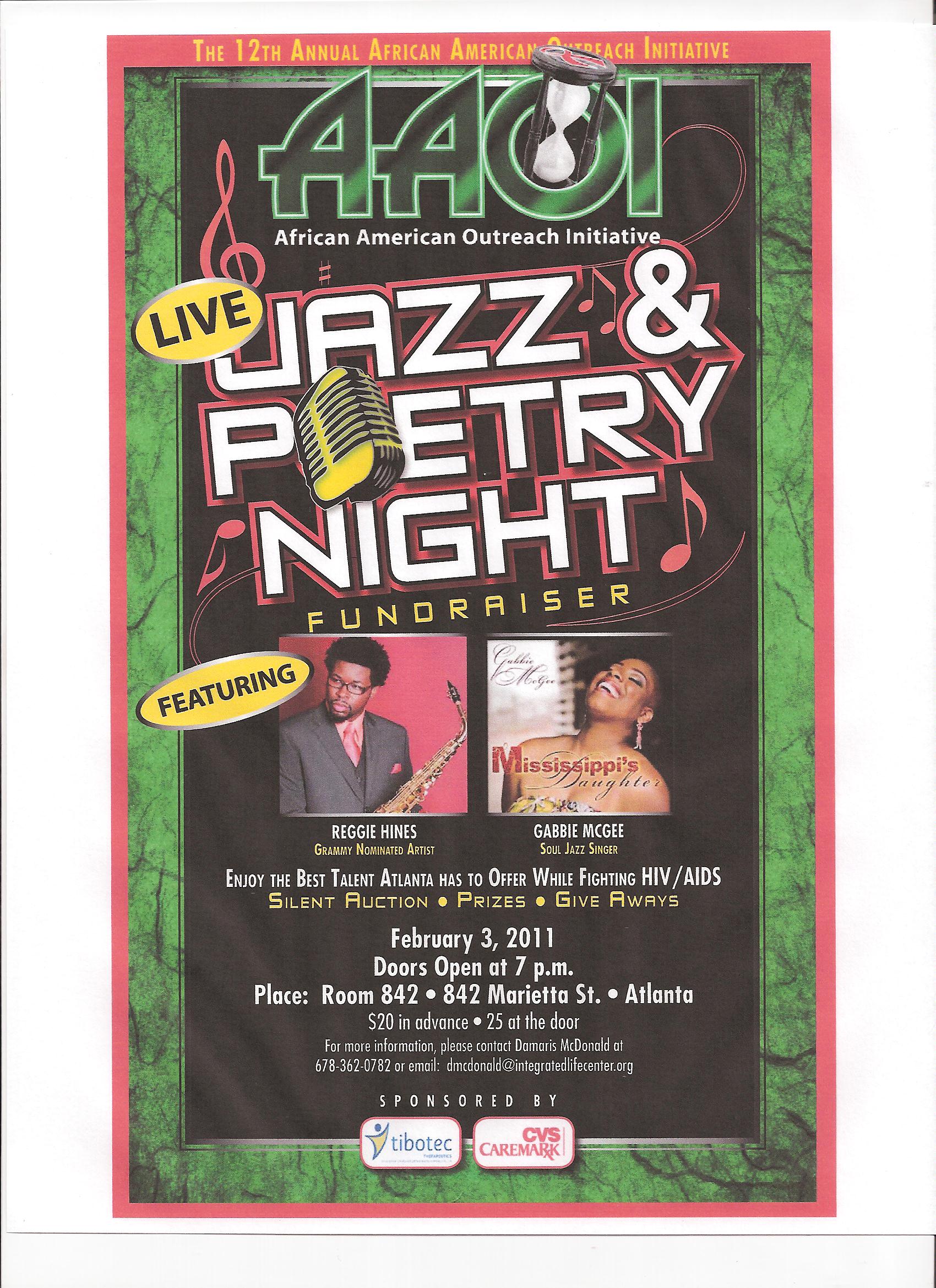 African American Outreach Initiative (AAOI) Jazz & Poetry Night Fundraiser