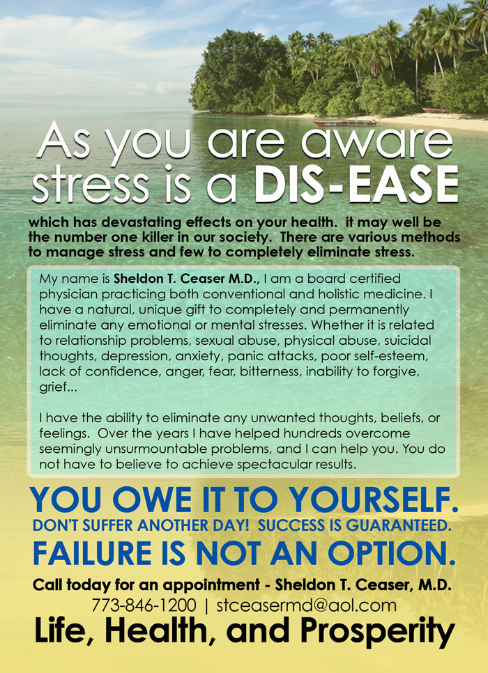 Stress is a DIS-EASE - Dr. Sheldon T. Ceaser