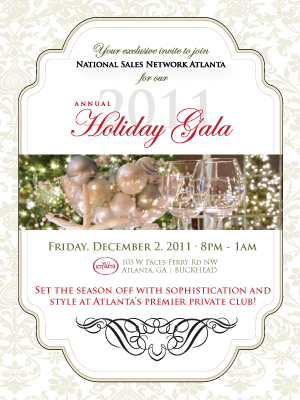 National Sales Network (NSN) Atlanta Invites You to THE Ultimate Holiday Event for Elite Professionals! Friday, December 2, 2011 - 103 West, Atlanta, GA