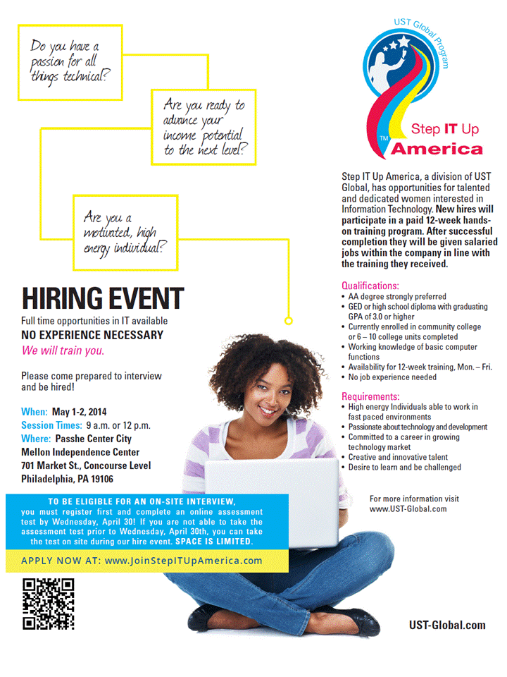 Step it Up America Hiring Event | May 1 - 2, 2014 | Passhe Center City Mellon Independence Center | Philadelphia, PA