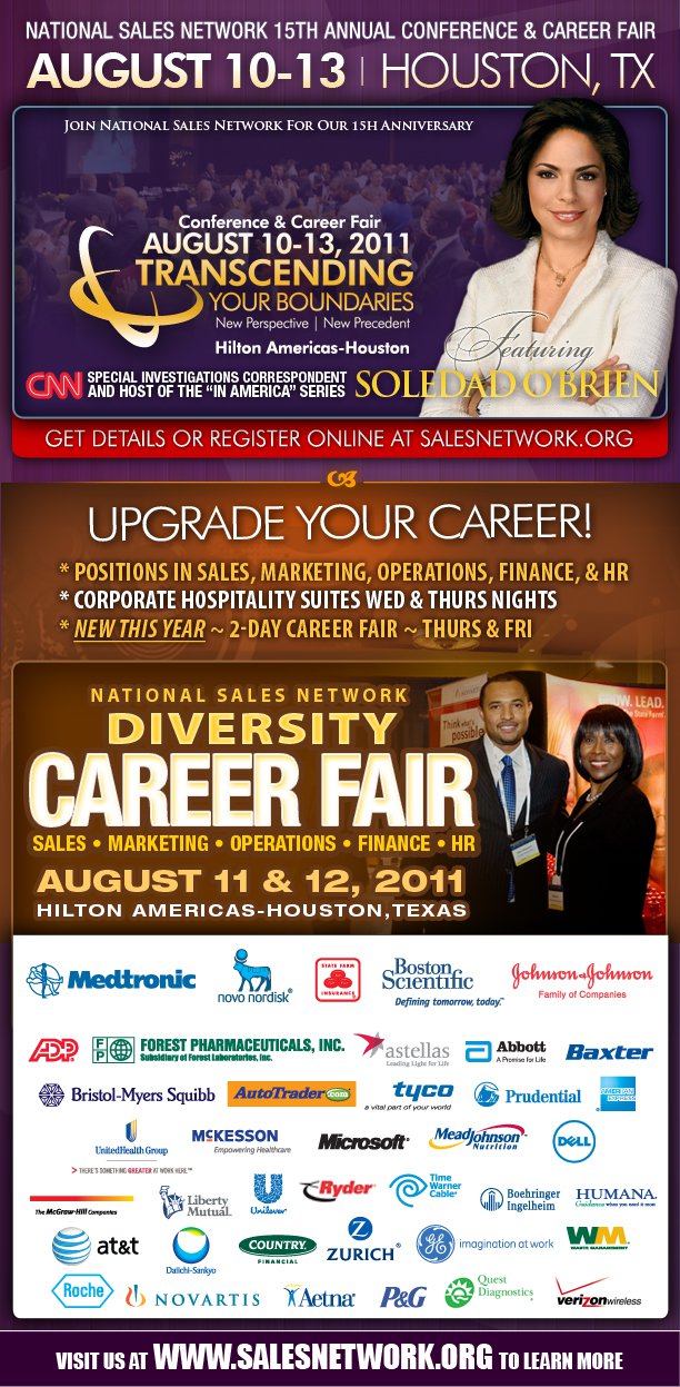 National Sales Network (NSN) 15th Annual Conference & Career Fair - Houston, TX August 10-13, 2011
