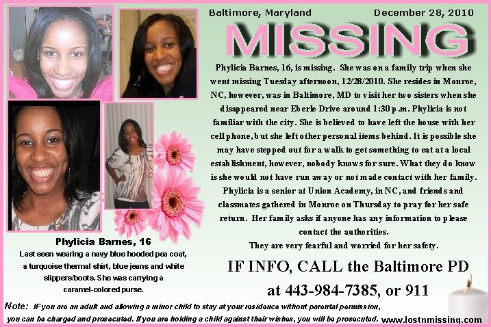 Help Authorities Find Phylicia Barnes